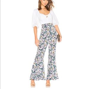 Sale- Floral BCBGeneration ruffle hem palazzo pant